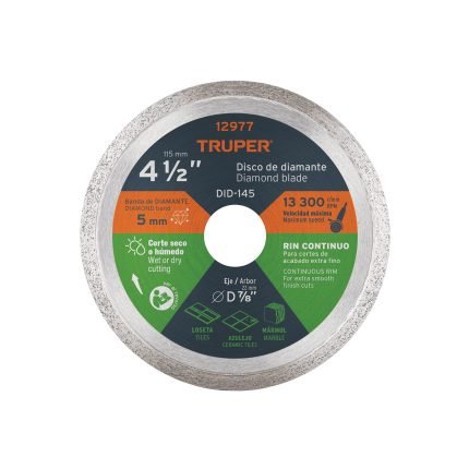 DISCO DE DIAMANTE DE 4-1/2" X 1.6 MM – TRUPER