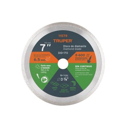 DISCO DE DIAMANTE DE 7" x 2.2 MM - TRUPER
