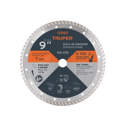 DISCO DE DIAMANTE DE 9″ X 3 MM – TRUPER