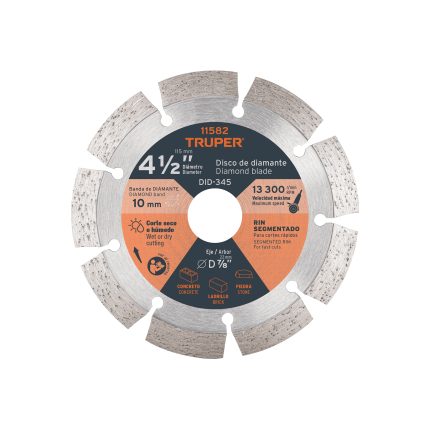 DISCOS DE DIAMANTE DE 4-1/2" X 2.1 MM - TRUPER