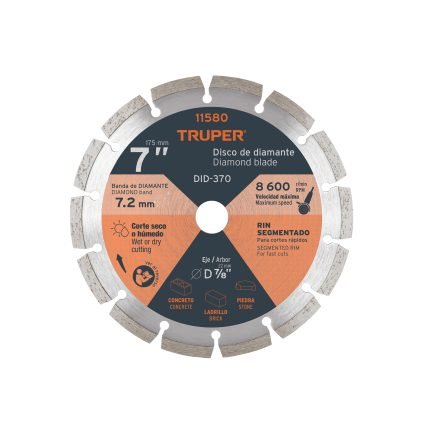 DISCO DE DIAMANTE DE 7″ X 2.5 MM – TRUPER