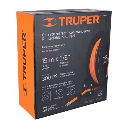 MANGUERA DE COMPRESOR DE HULE 15 M X 3/8" - TRUPER