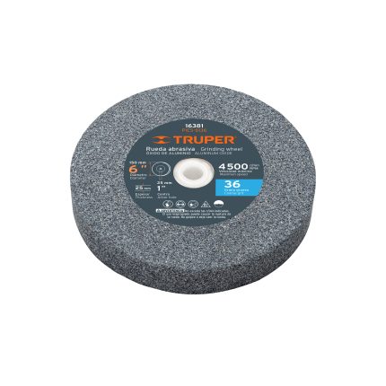 RUEDA ABRASIVA P/ESMERIL 6" X 25 MM, GRANO 36 - TRUPER