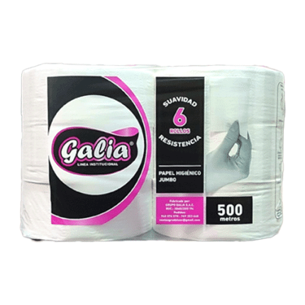 Papel Higiénico Jumbo Galia – Línea Institucional (500 m / Pack x 6 Rollos) - Tenemos disponibilidad en stock